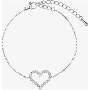 WOLFF JEWELRY HEART CZ BRACELET – ARMBÅND MED HJERTEVEDHÆNG OG ZIRKONER 1208